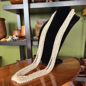 50” five-strand white momi pikake PupuCreations1